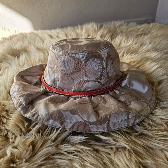 Coach Y2K Early 2000s Monogrammed Embroidered Floral Bucket Hat - Picture 4 of 6